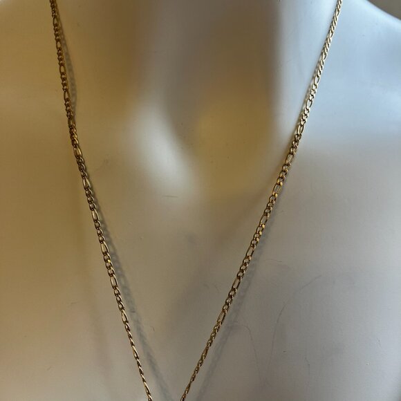 Real 18k Gold Plated 20 in Stainless Steel Figaro Chain Brand NEW Various Length - Picture 5 of 10